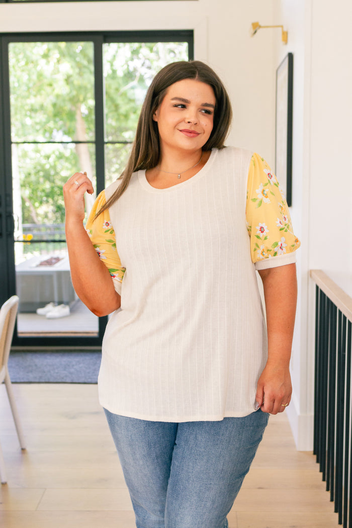 Primrose on Puff Sleeves Top - Mack and Mav Boutique 