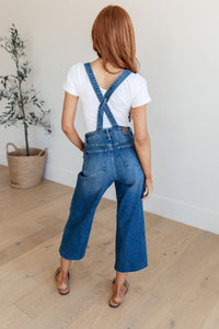 Priscilla High Rise Crop Wide Leg Denim Overalls