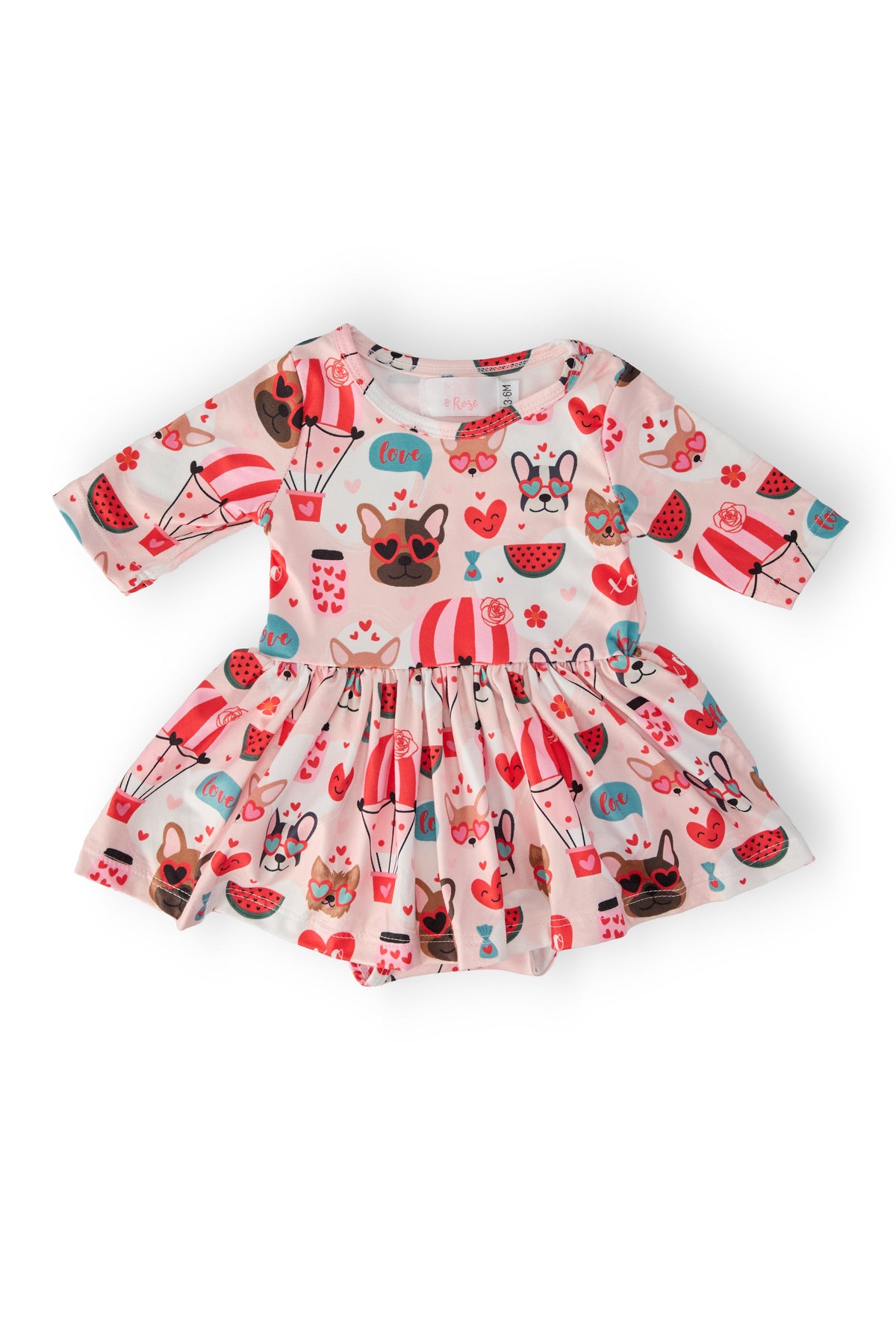Puppy Love 3/4 Sleeve Twirl Bodysuit