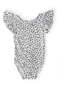 Scattered Dot S/S Flutter Sleeve Leotard