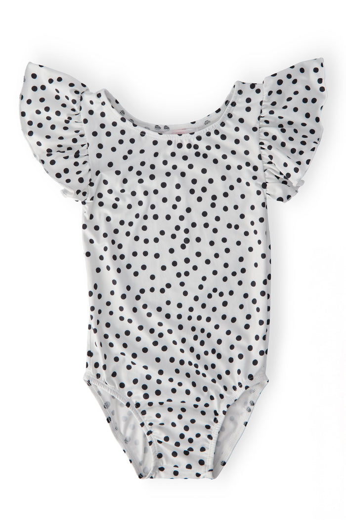 Scattered Dot S/S Flutter Sleeve Leotard