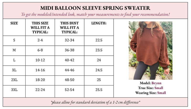 PRE-ORDER Madeline Midi Balloon Sleeve Sweater