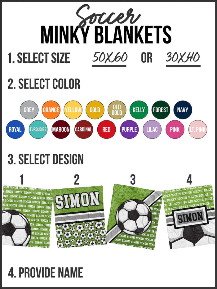 Soccer Minky Custom Blanket - Mack and Mav Boutique 