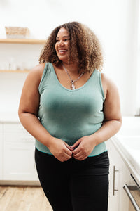 Stay Easy Tank In Aqua - Mack and Mav Boutique 