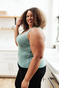 Stay Easy Tank In Aqua - Mack and Mav Boutique 