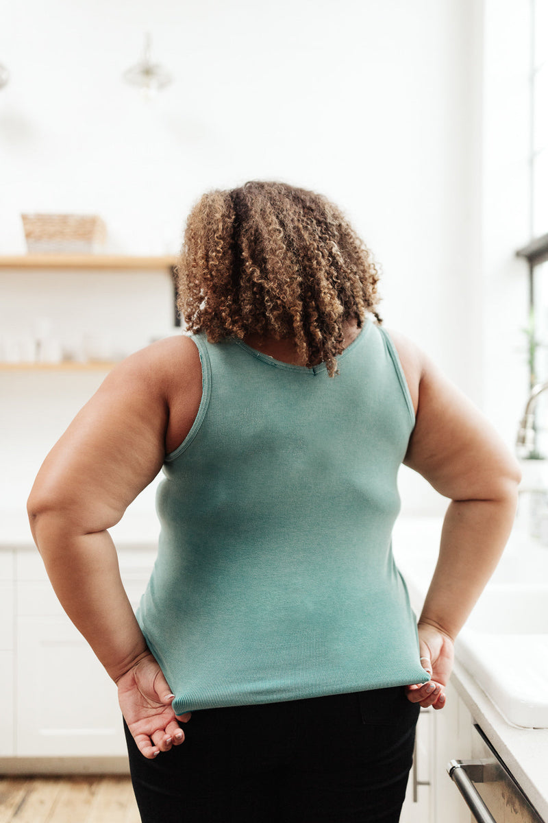 Stay Easy Tank In Aqua - Mack and Mav Boutique 