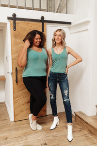 Stay Easy Tank In Aqua - Mack and Mav Boutique 