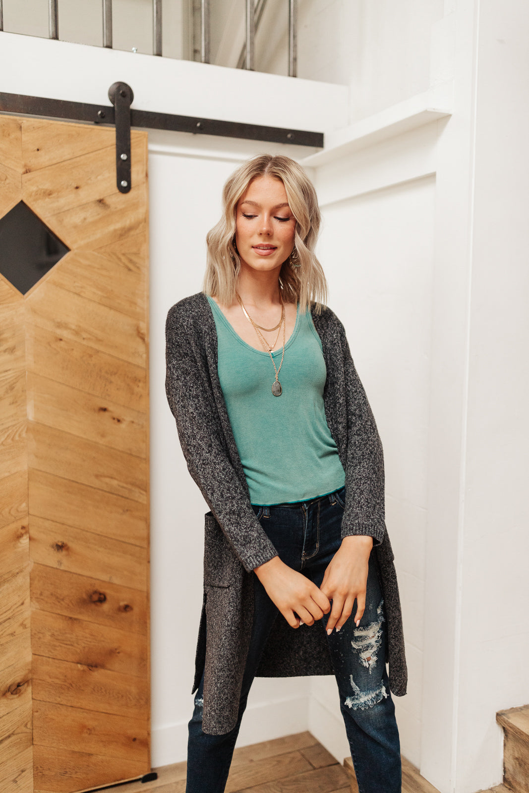 Stay Easy Tank In Aqua - Mack and Mav Boutique 