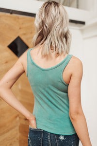 Stay Easy Tank In Aqua - Mack and Mav Boutique 