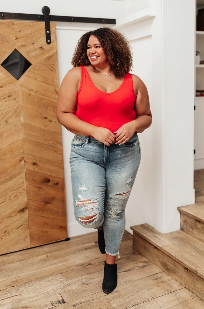 Stay Easy Tank In Cherry - Mack and Mav Boutique 
