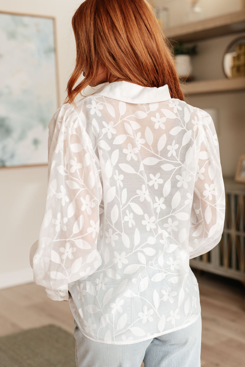 Sweet Serotonin Lace Button Up - Mack and Mav Boutique 