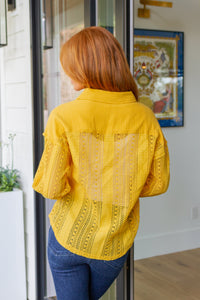 Sweeter Than Nectar Lace Button Down in Honey - Mack and Mav Boutique 