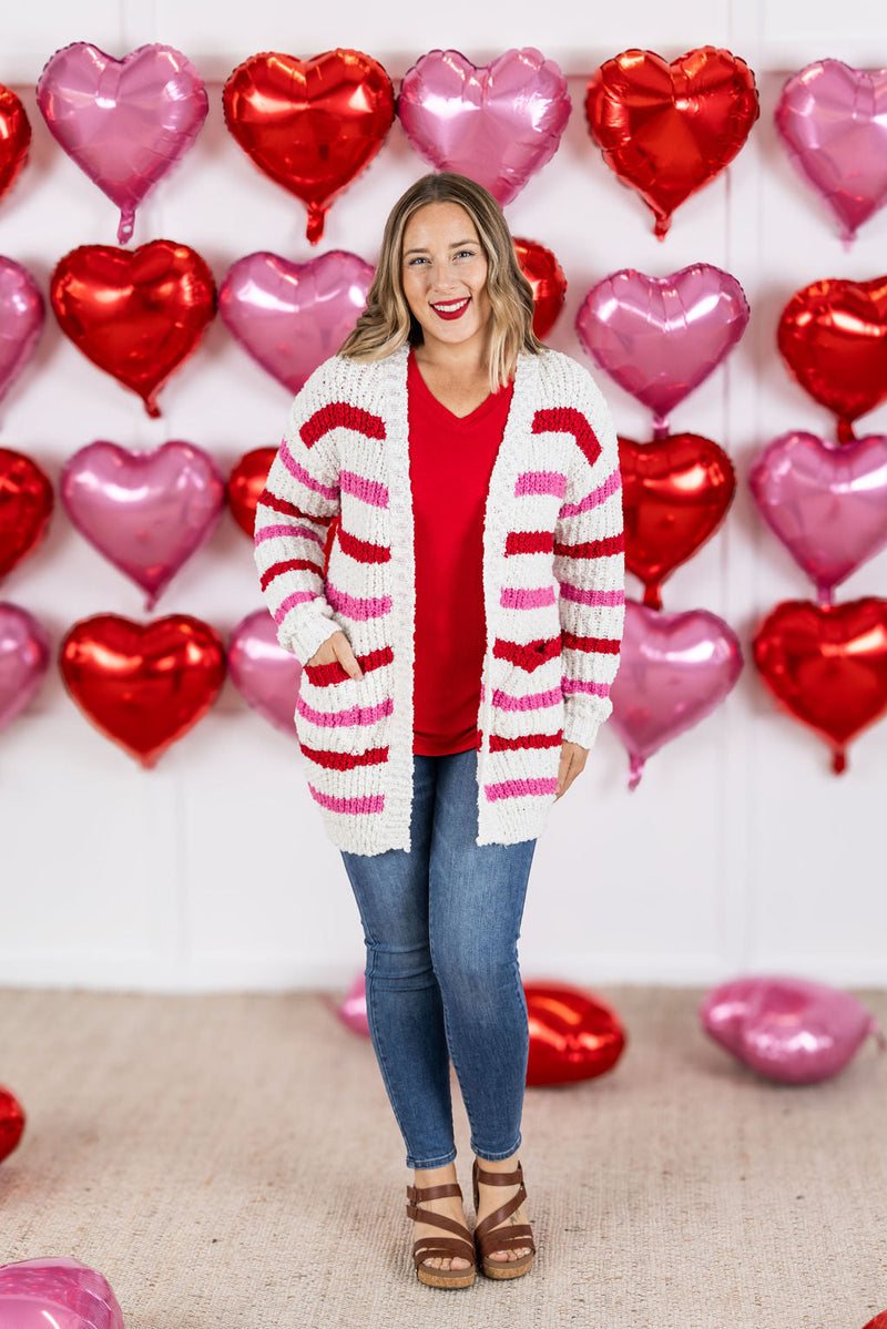 IN STOCK Valentine's Stripe Cardigan