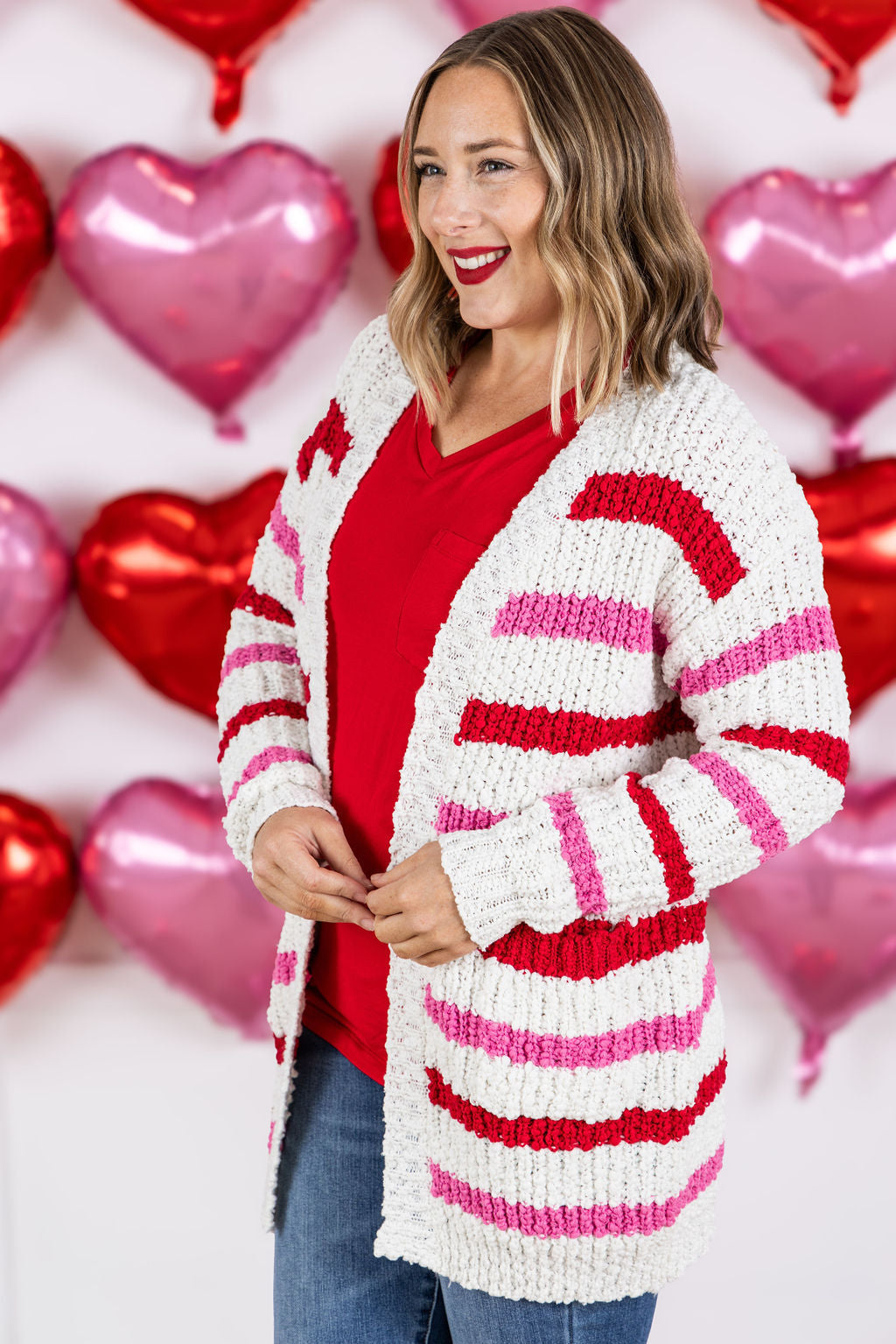 IN STOCK Valentine's Stripe Cardigan