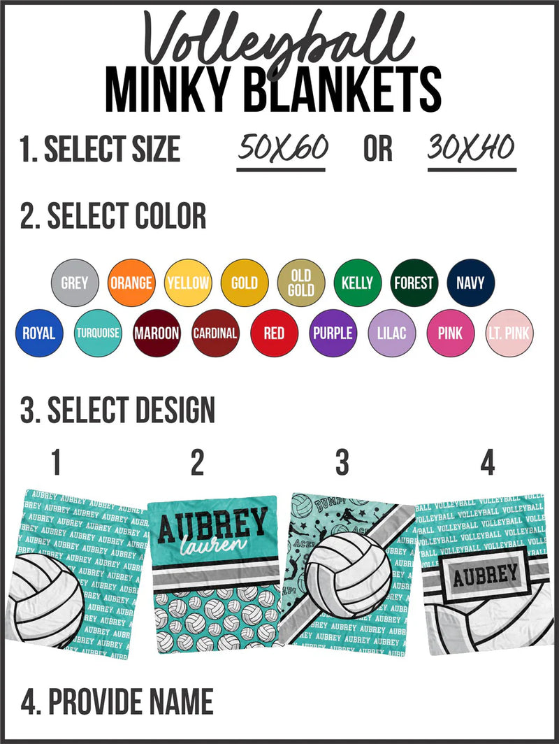 Volleyball Minky Custom Blanket