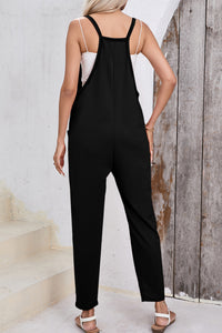 Pocketed Scoop Neck Spaghetti Strap Overalls - Mack and Mav Boutique 