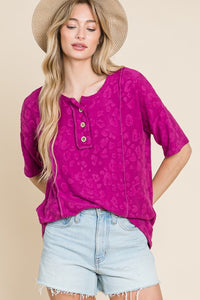 BOMBOM At The Fair Animal Textured Top - Mack and Mav Boutique 