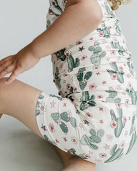 Bamboo Two Piece Shorts Set | Cactus Flowers