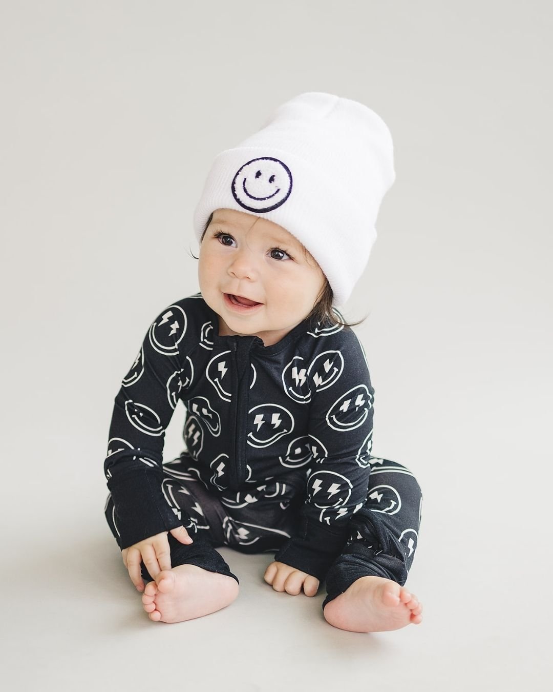 Bamboo Zip Romper | Electric Smiley