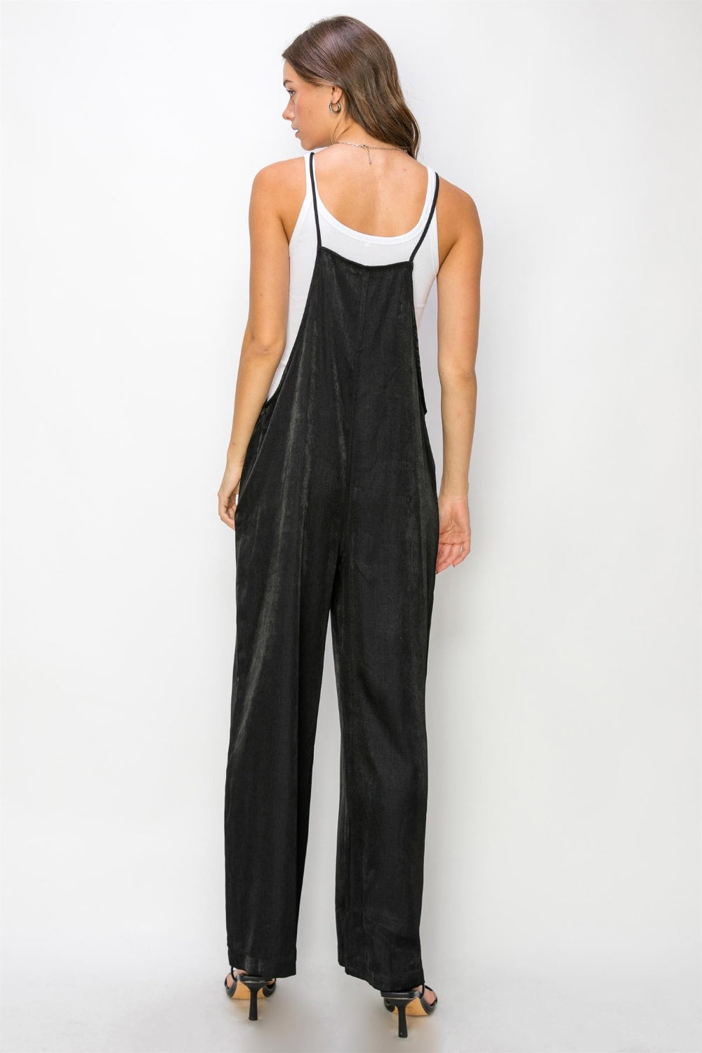 HYFVE Half Button Sleeveless Straight Jumpsuit - Mack and Mav Boutique 