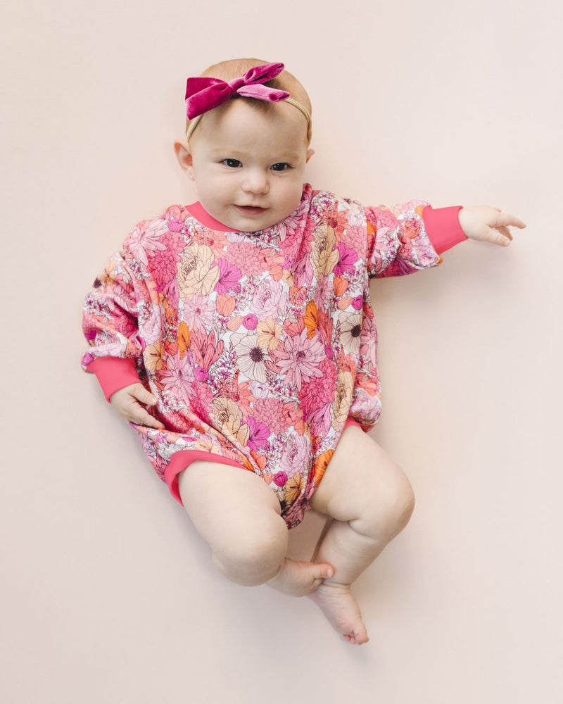 Bubble Romper | Pink Flowers