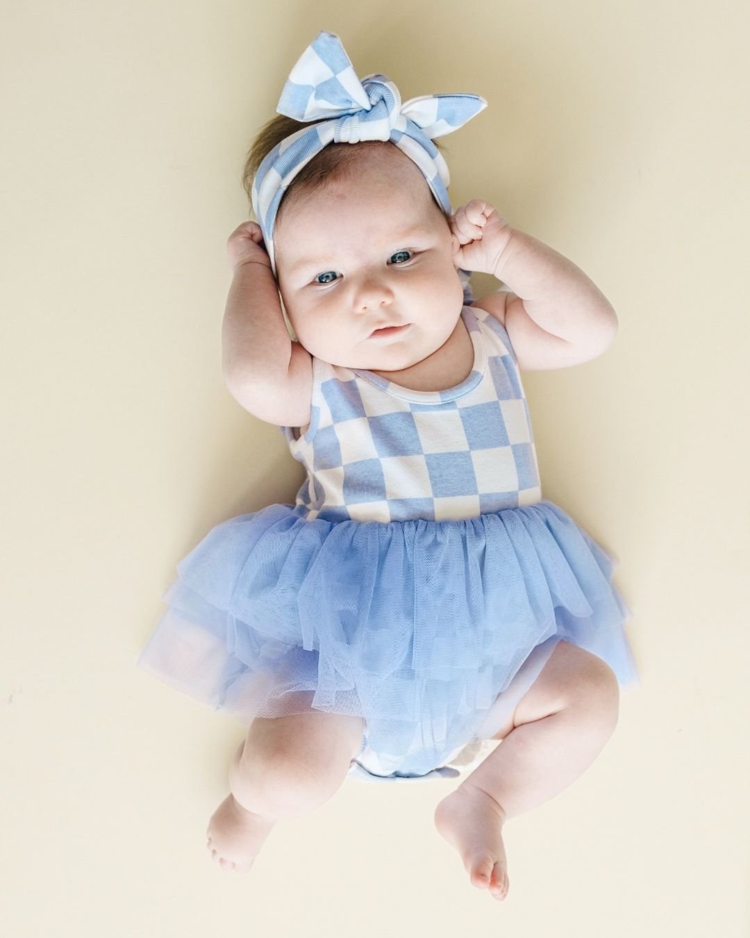 Checkered Headband | Blue