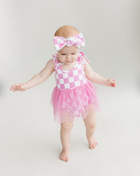 Checkered Headband | Bubble Gum