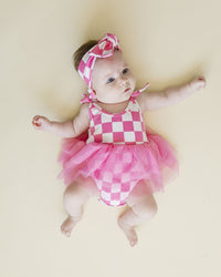 Checkered Headband | Bubble Gum