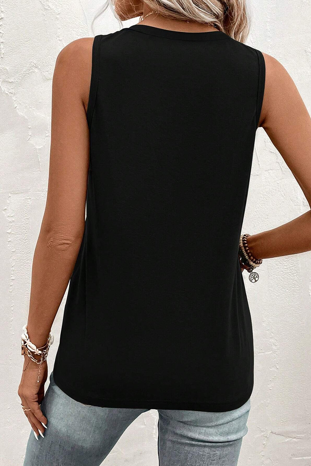 Pocketed V-Neck Wide Strap Tank - Mack and Mav Boutique 