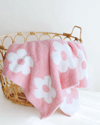 Daisy Fuzzy Blanket | Pink