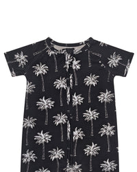 Bamboo Shorty Romper  | Palm Style Black