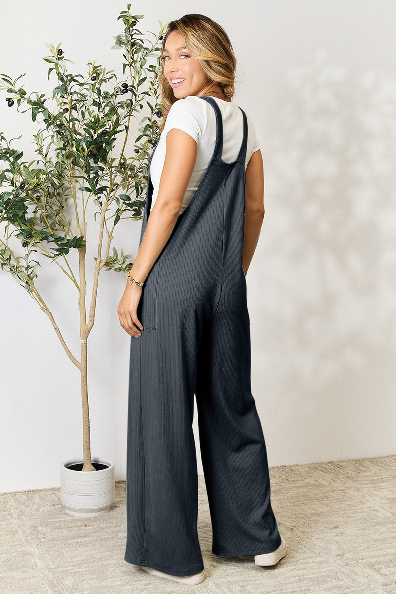 Double Take Full Size Wide Strap Overall with Pockets - Mack and Mav Boutique 