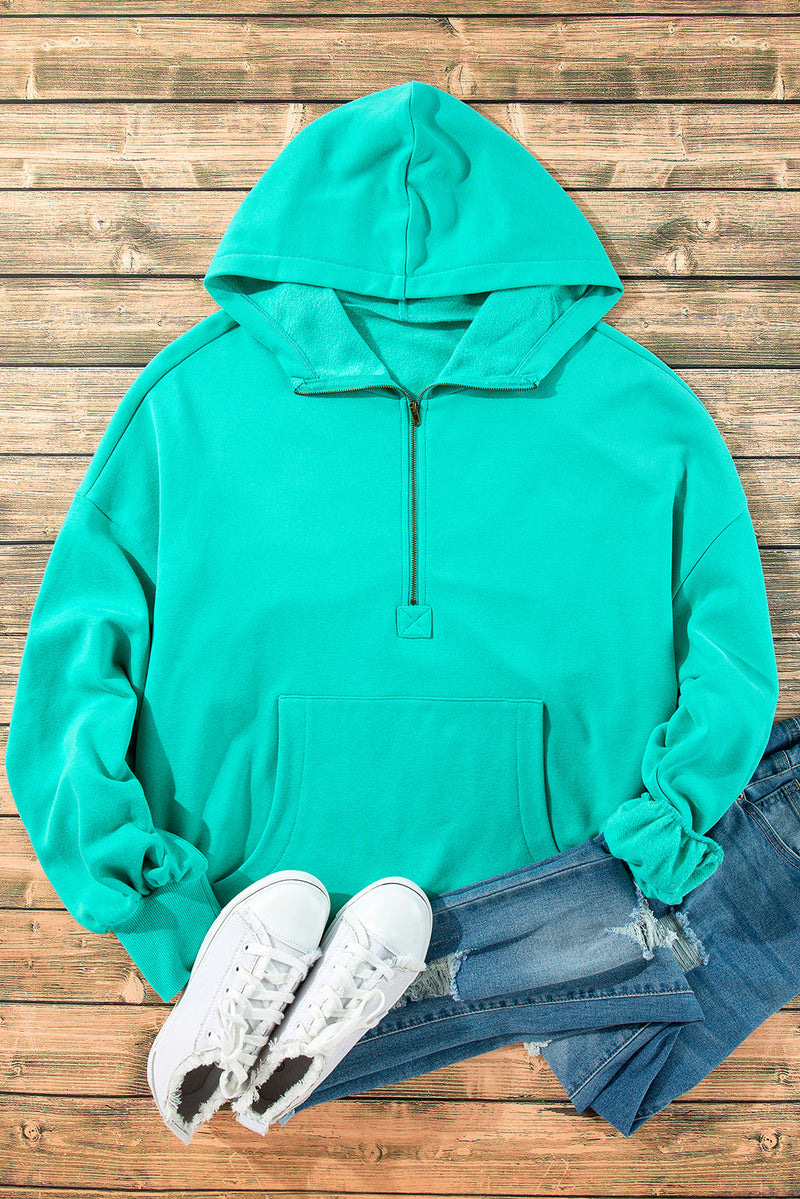 Half Zip Relaxed Hoodie