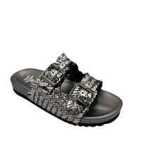 Intertwine Dual Woven Strap Slide in Pewter