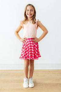 Peach S/S Ruffle Tee