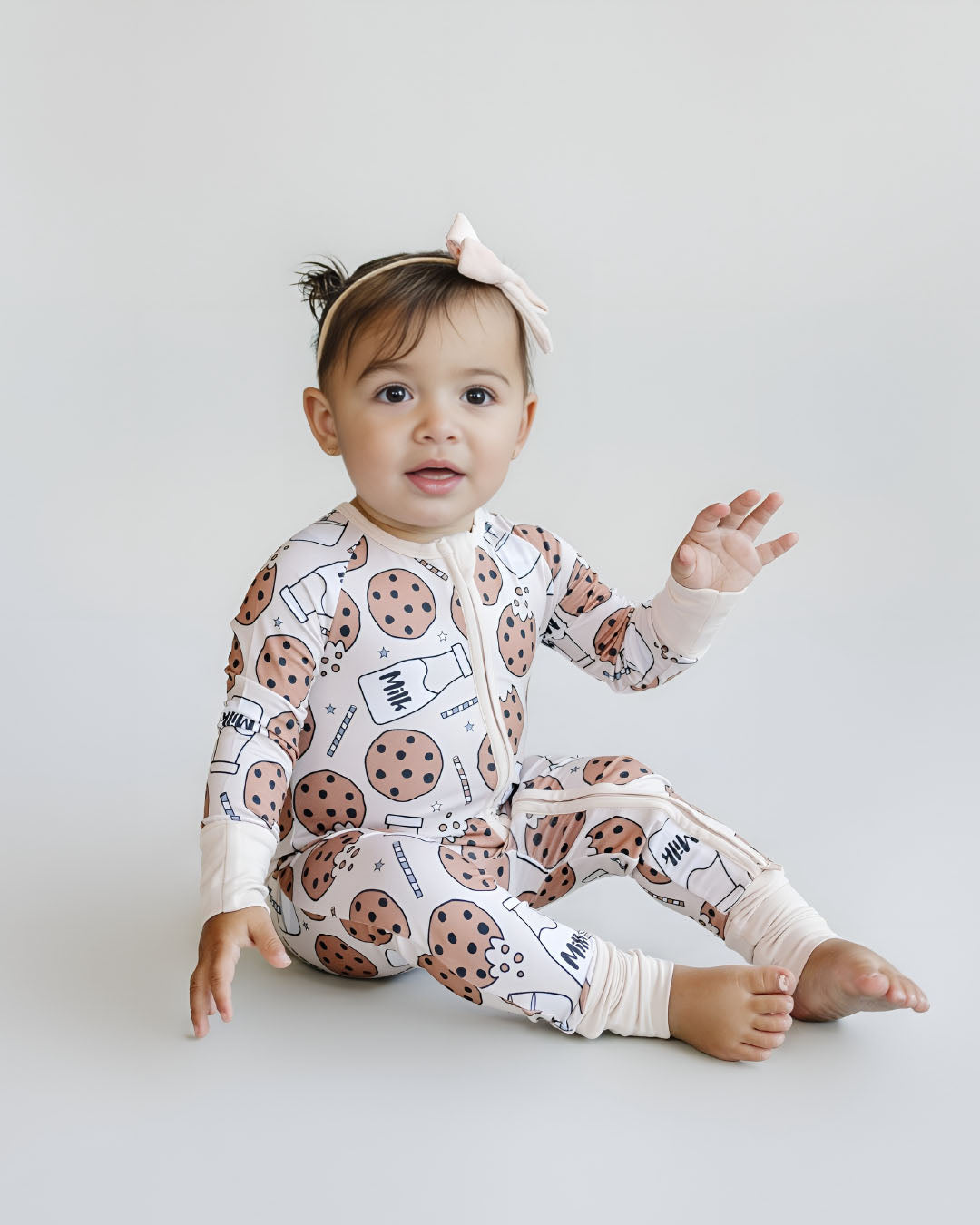 Bamboo Zip Romper | Milk & Cookies