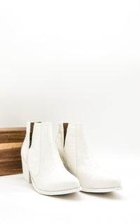 Tarim Booties in White Croc