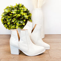 Tarim Booties in White Croc