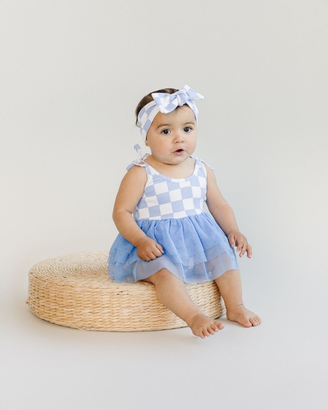 Tutu Romper | Checkered Blue