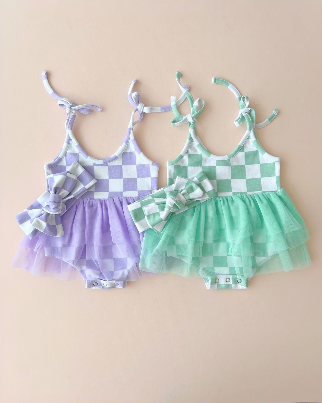 Tutu Romper | Checkered Lavender