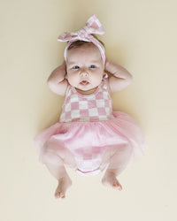 Tutu Romper | Checkered Pink