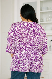 Dearest Dreamer Peplum Top in Painted Purple - Mack and Mav Boutique 