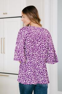 Dearest Dreamer Peplum Top in Painted Purple - Mack and Mav Boutique 