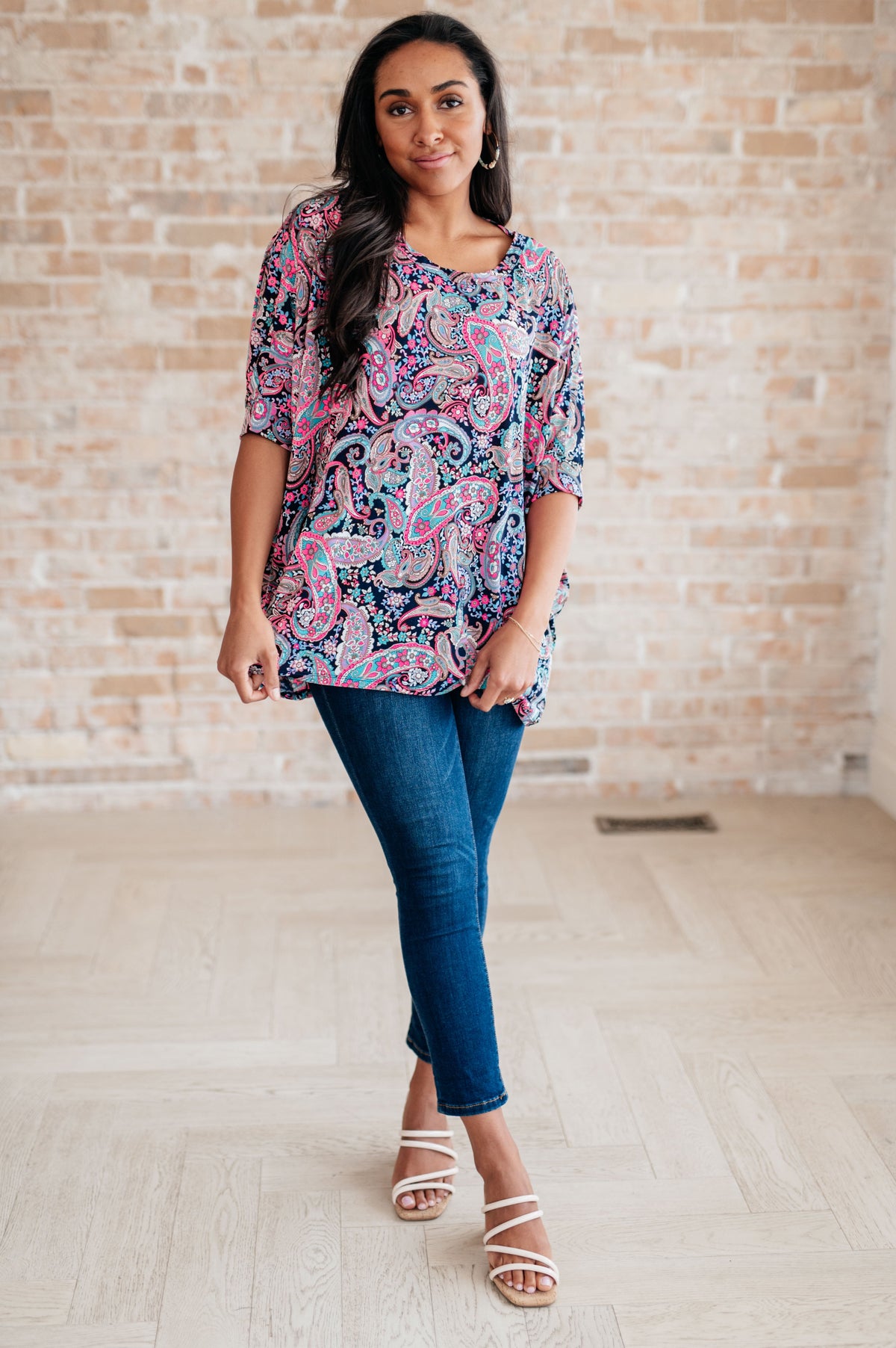 Essentially You Top in Pink Paisley - Mack and Mav Boutique 