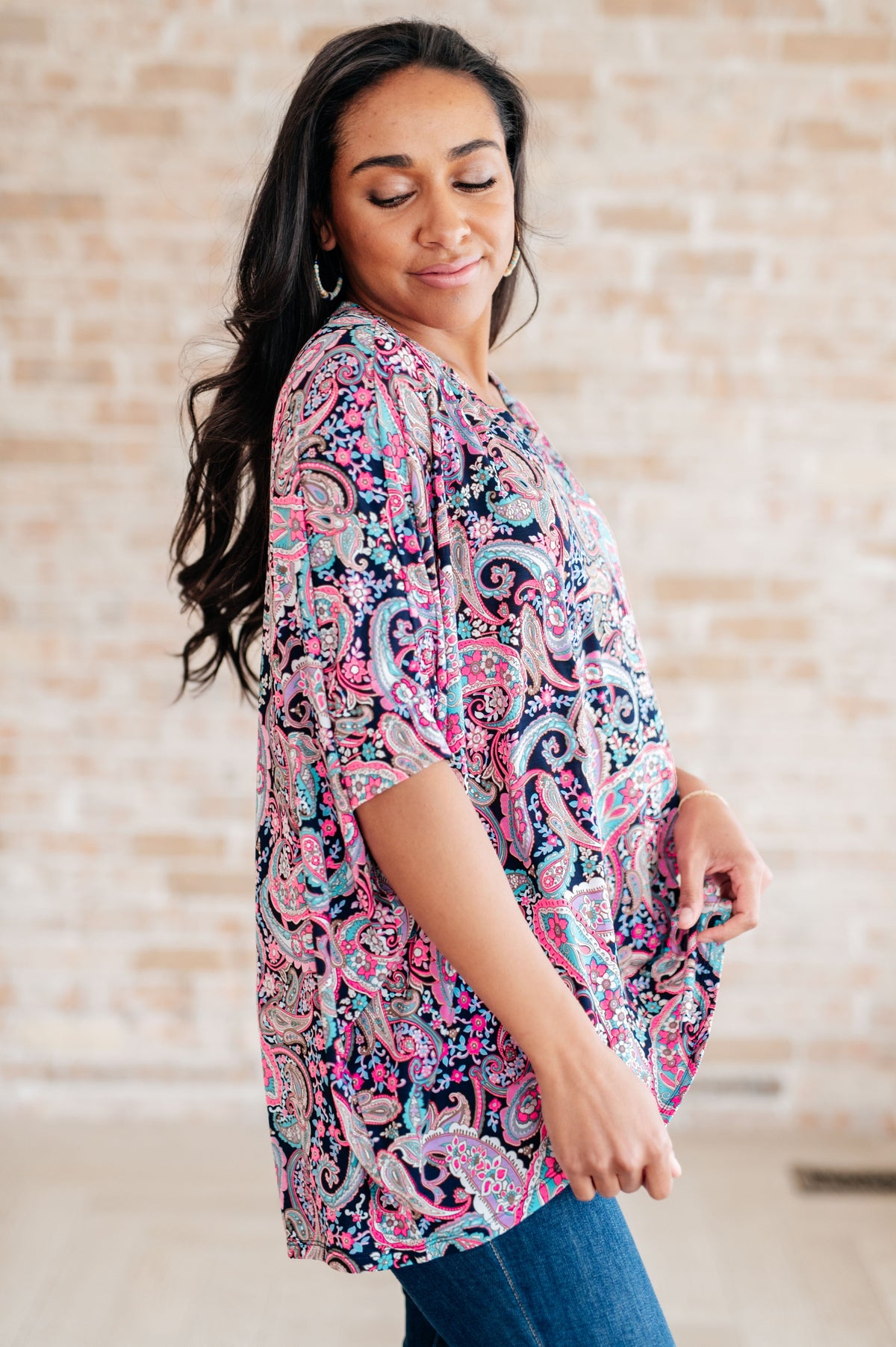 Essentially You Top in Pink Paisley - Mack and Mav Boutique 