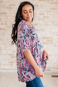 Essentially You Top in Pink Paisley - Mack and Mav Boutique 