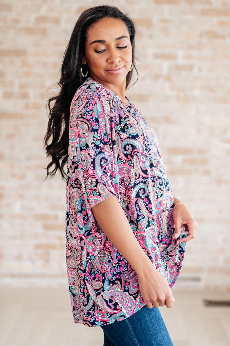 Essentially You Top in Pink Paisley - Mack and Mav Boutique 