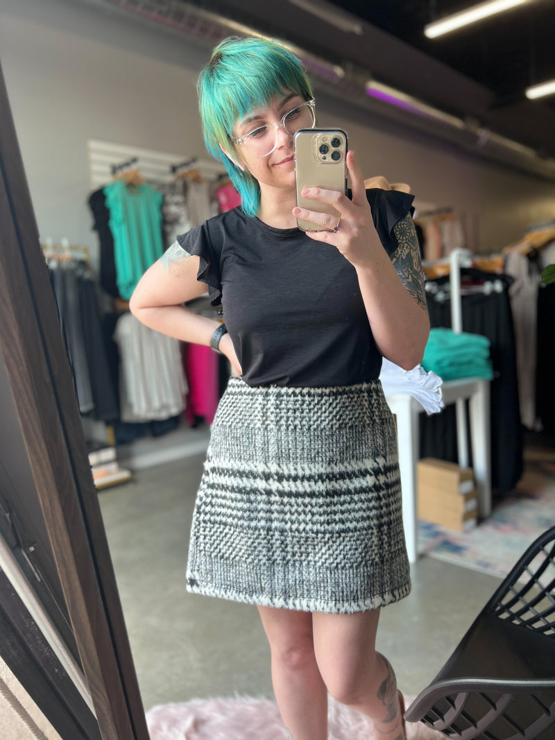 Plaid Knit Print Skirt