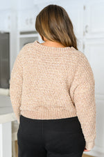 Irish Coffee Knitted Crop V Neck Sweater