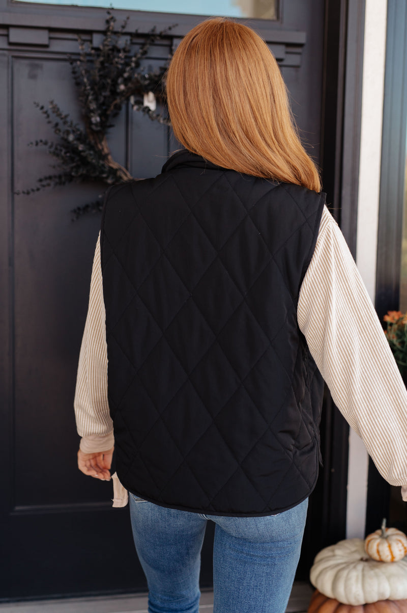 Neither Here Nor There Puffer Vest in Black
